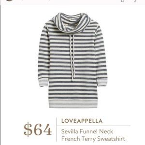 Loveapella Blue and White Striped Sweater